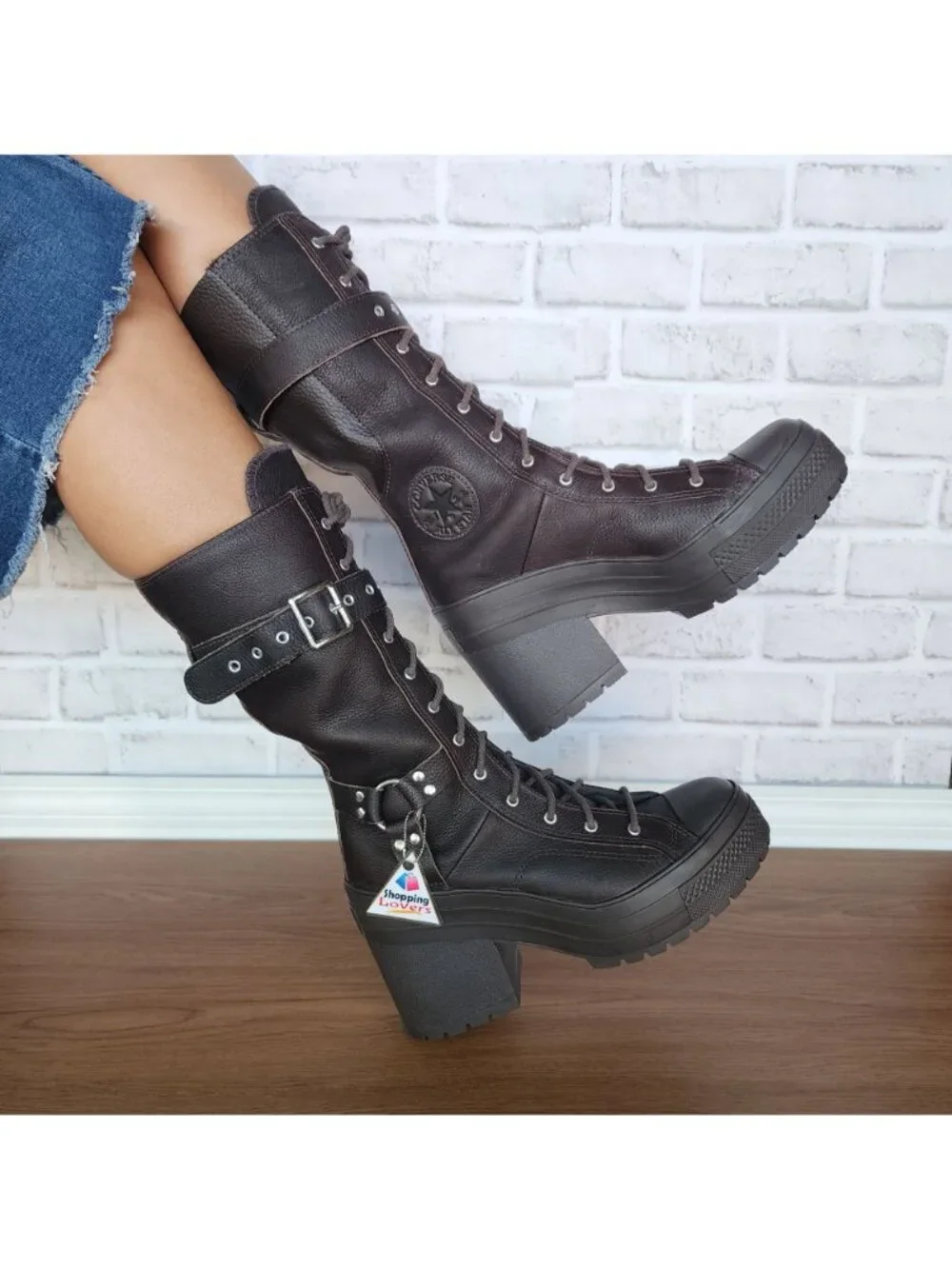 Converse Chuck 70 De Luxe Heel XXHi Buckles Heels 11.5 Women Boots Brown A15659C